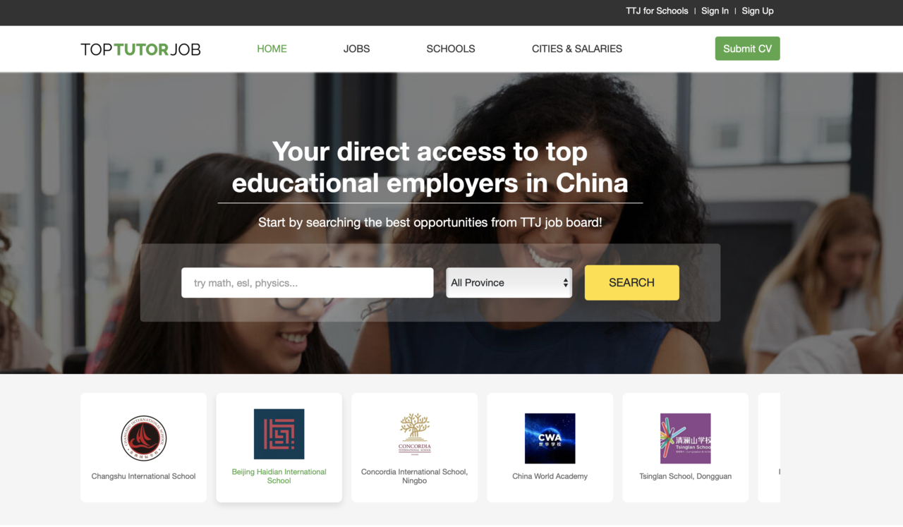Zhejiang's leading international educator recruitment service provider TopTutorJob launches a new website