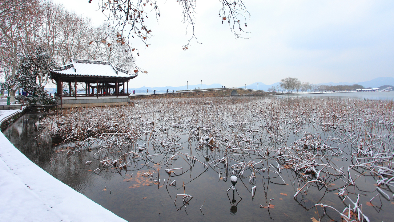 Snowfall grips large parts of Hangzhou