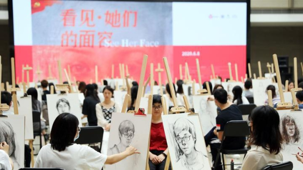 Featured: Live painting event held for female medical workers supporting Hubei during the COVID-19 pandemic