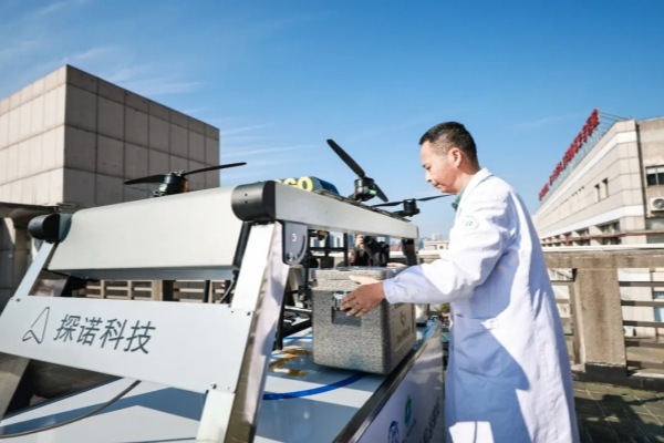 Anji opens drone transport route for medical supplies