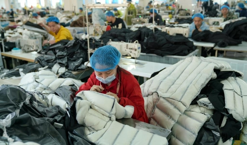 Down garment industry witnesses peak season in Zhejiang