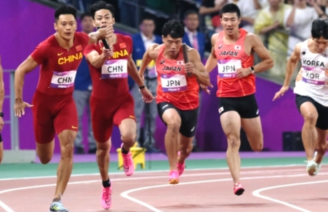 China Wins Gold in Men's 4×100 Metres Relay at Asian Games