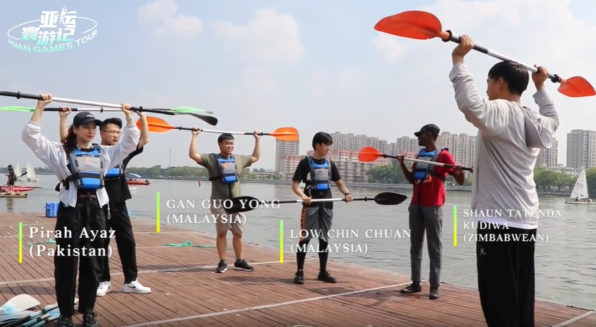 Asian Games Tour | Foreign Students Conquer Kayaking Challenge at Ningbo Water Sports School