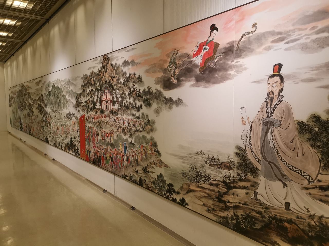 日本画 フーイーヤオ 最終値下げ】傅益瑶 フーイーヤオ「葵祭」リトグラフ 中国近代